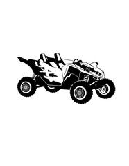 Obraz premium ATV | Off-road Vehicle | Off-road Racing | All-Terrain Vehicle | Extreme Rides | Trail Riding | Mud Rider | 4x4 Off-road | Original Illustration | Vector and Clipart | Cutfile and Stencil
