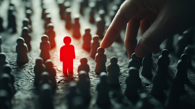 business professional confidently selects a modern red hue, symbolizing passion and innovation. This image embodies leadership and decision-making in a dynamic corporate environment