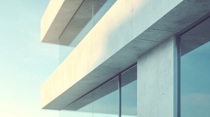 Modern architectural structure with glass facade.