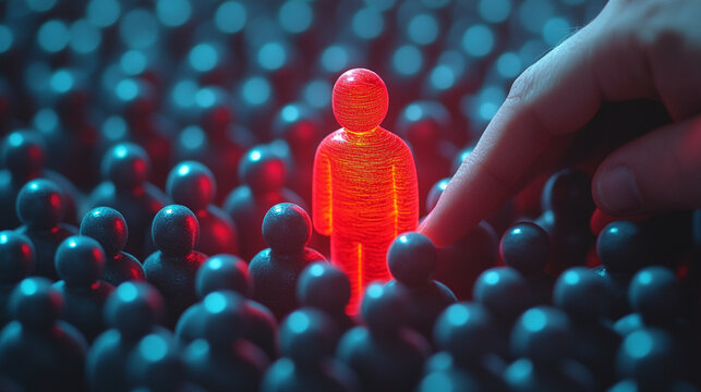 business professional confidently selects a modern red hue, symbolizing passion and innovation. This image embodies leadership and decision-making in a dynamic corporate environment