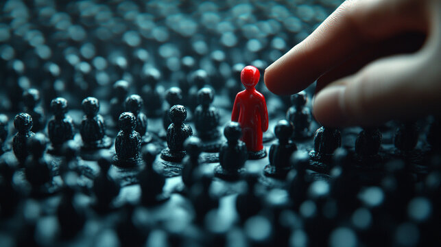 business professional confidently selects a modern red hue, symbolizing passion and innovation. This image embodies leadership and decision-making in a dynamic corporate environment