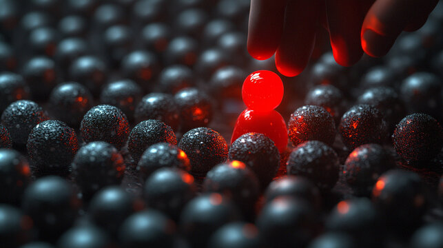 business professional confidently selects a modern red hue, symbolizing passion and innovation. This image embodies leadership and decision-making in a dynamic corporate environment