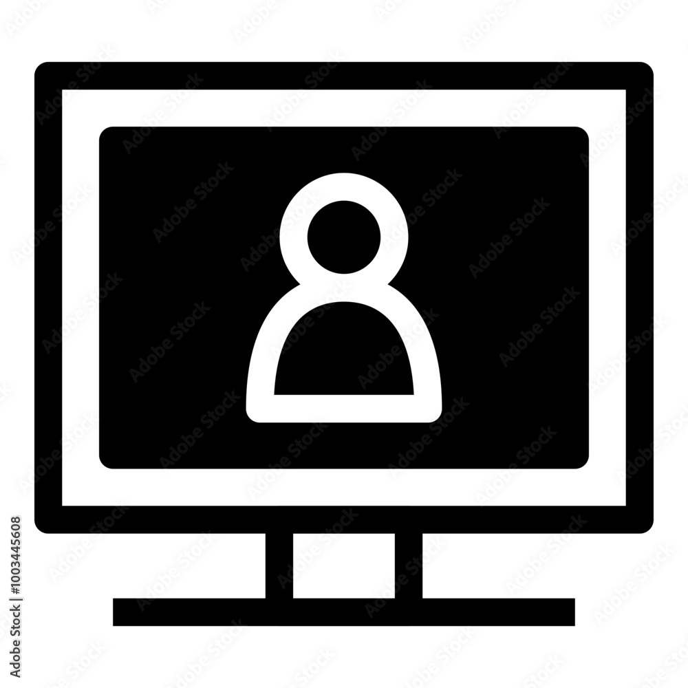 Poster monitor user simple solid icon