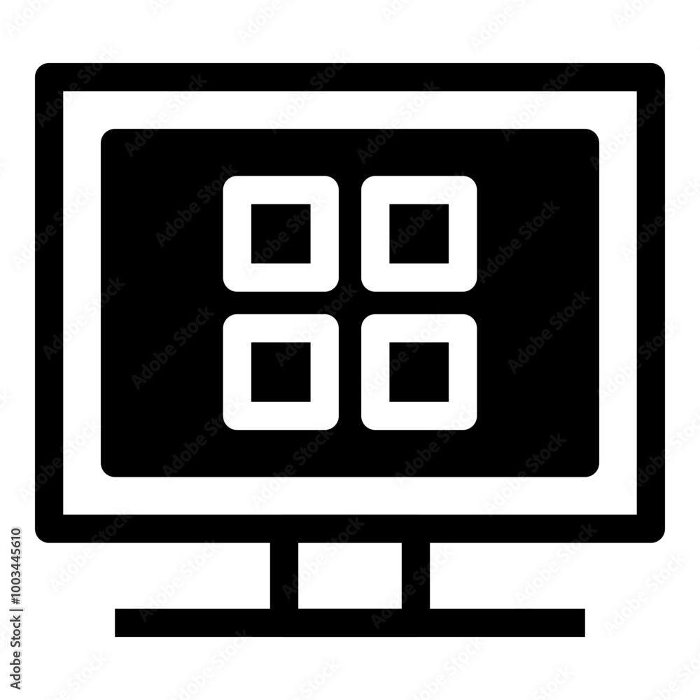 Poster monitor menu simple solid icon