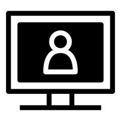 Monitor User Simple Solid Icon