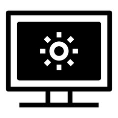 Monitor Brightness Simple Solid Icon
