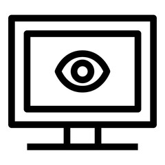 Monitor Eye Icon. Simple Desktop Screen Vector Illustration.
