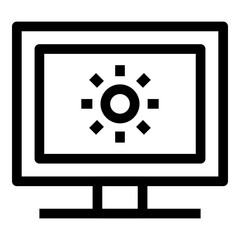 Monitor Brightness Icon. Simple Desktop Screen Vector Illustration.