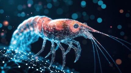 Abstract Shrimp with Geometric Design