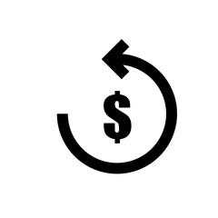 Chargeback icon symbol, vector flat black return money trendy style illustration for web and app..eps