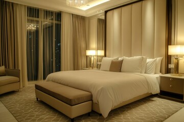 Elegant Modern Bedroom Design with Soft Lighting