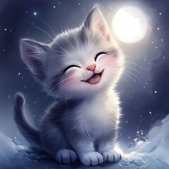 a cat in the moonlight