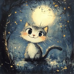cat in the night