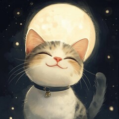 cat on the moon