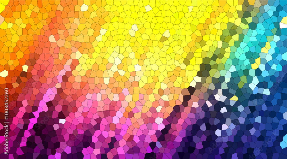 Poster bright and colorful mosaic pattern with vibrant gradient background