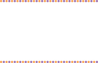 Frame with orange and purple circle. dots. Halloween. Vector illustration
