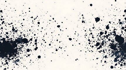Obraz premium Abstract black ink splatter on white background.