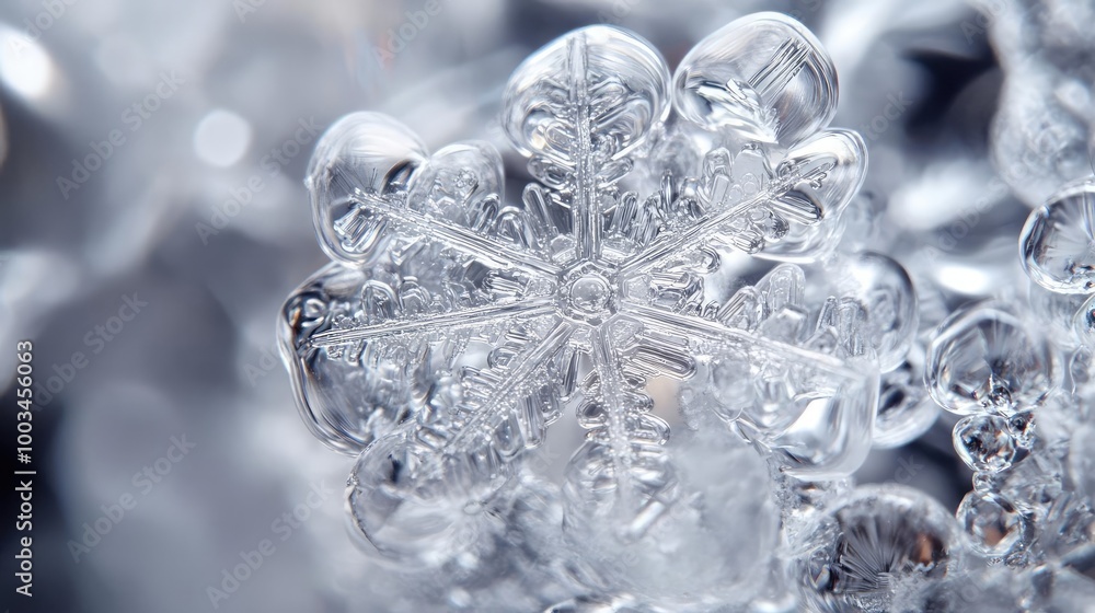 Aufkleber a stunning close-up of a unique snowflake, showcasing intricate details and glistening ice patterns 