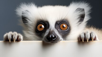 Fototapeta premium Curious Baby Lemur Portrait