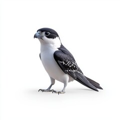 Obraz premium Elegant Black and White Bird on White Background