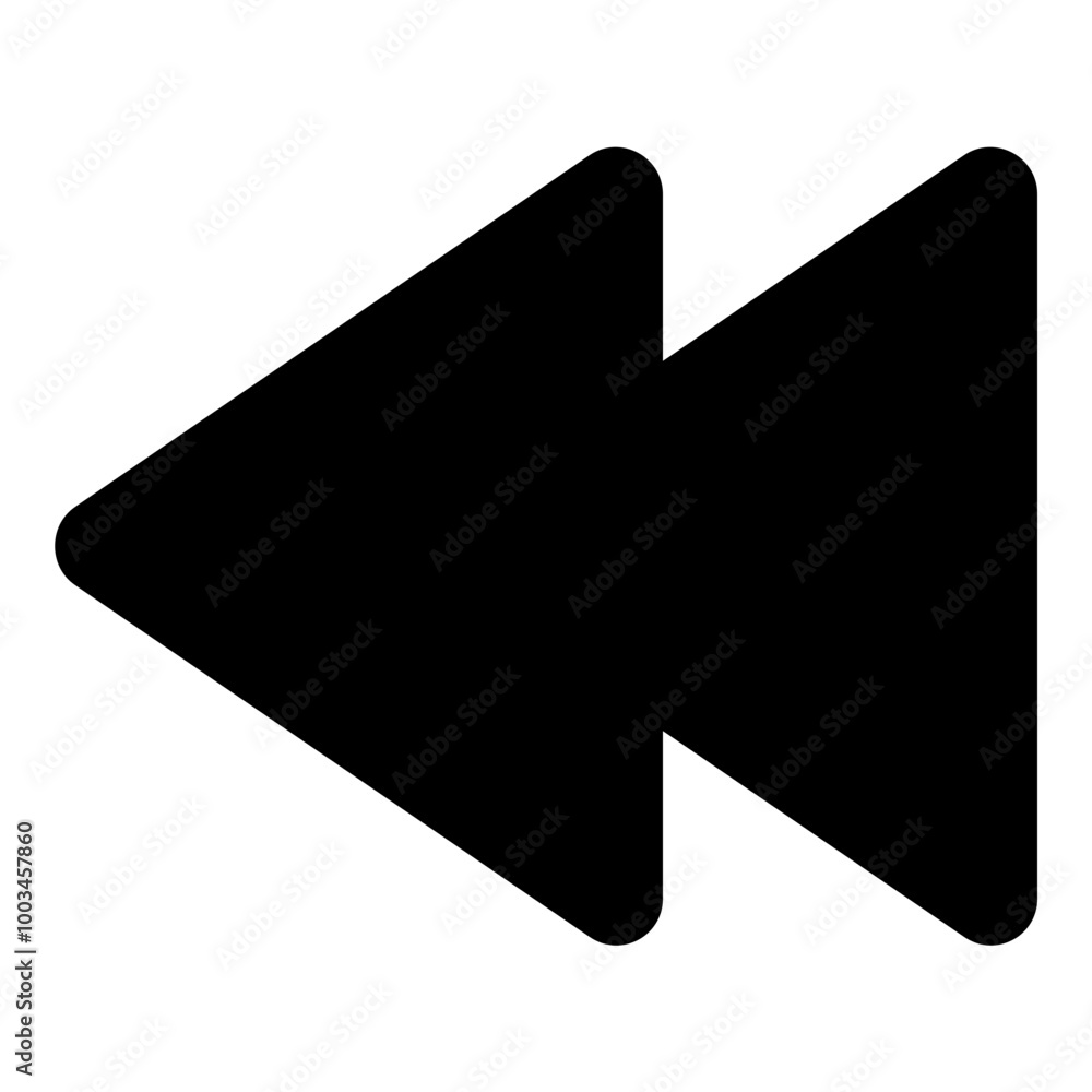 Poster fast backward arrow simple solid icon