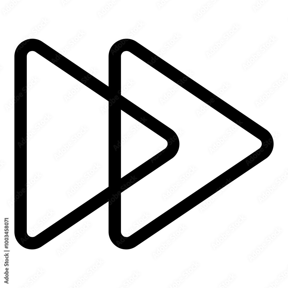 Poster fast forward outline icon. simple skip symbol vector illustration.