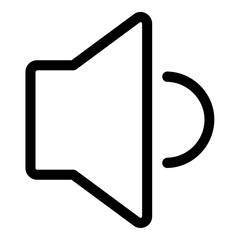 Sound Low Outline Icon. Simple Volume Speaker Symbol Vector Illustration.