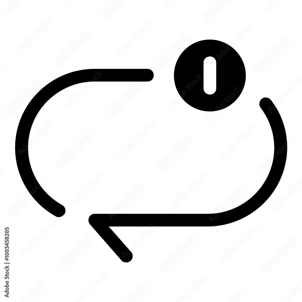 Poster repeat once outline icon. simple music player symbol vector illustration.