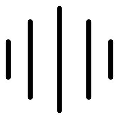 Audio Wave Outline Icon. Simple Sound Symbol Vector Illustration.