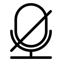 Microphone Off Outline Icon. Simple Silent Symbol Vector Illustration.