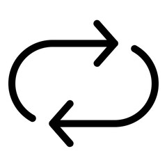 Repeat Outline Icon. Simple Music Player Symbol Vector Illustration.