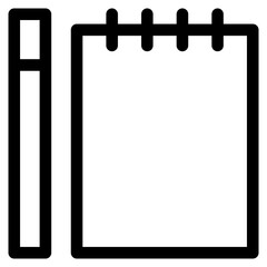 Note Plain Icon. Simple Diary Vector Illustration.
