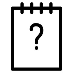 Note Question Icon. Simple Diary Vector Illustration.