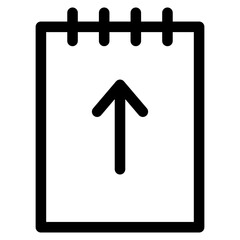 Note Upload Icon. Simple Diary Vector Illustration.