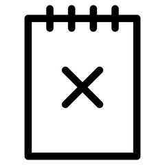 Note Delete Icon. Simple Diary Vector Illustration.