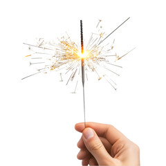 Bright Sparkler Held in Hand for Celebration