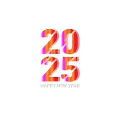 Happy New Year celebration vector card 2025