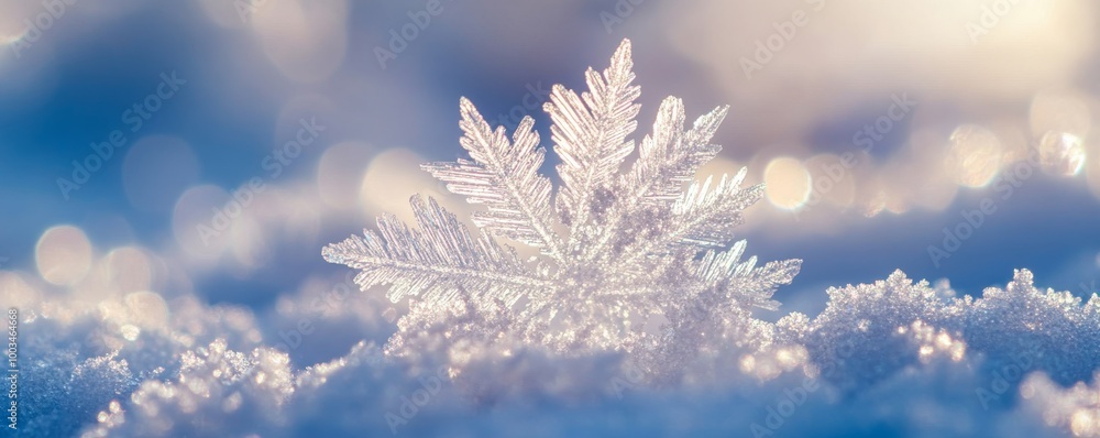Poster close-up of a snowflake on a