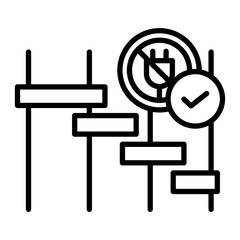 An icon that evokes equipment control. Power is controlled systematically using a Gantt chart.