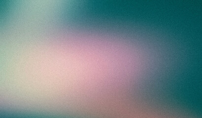 Abstract soft bright color gradient grainy backdrop design background. Smooth pink green noisy gradient vintage light leaks grainy web banner, poster and website header.