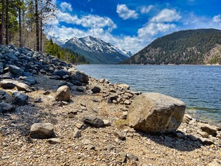 Spring at Lake Como in the Bitterroot Mountains Near Hamilton Montana.