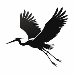  Crane Vector Silhouette of a Flying Bird