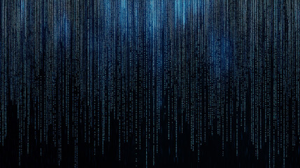 Digital rain falling representing internet data flowing