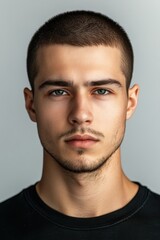 Fototapeta premium Photorealistic Close-Up Portrait of a Young Man