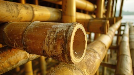 Bamboo Architecture: Integrating bamboo into building design emphasizes its strength and flexibility, making use of its sustainable growth and rapid renewability.
