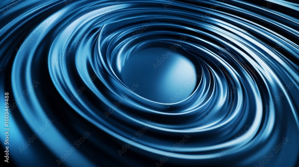 Poster A mesmerizing close-up view of circular waves and ripples in deep blue water, highlighting texture and movement.
