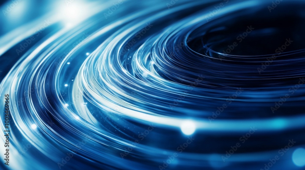 Fototapete A mesmerizing swirl of blue light and energy, creating a dynamic visual effect that conveys motion and depth.