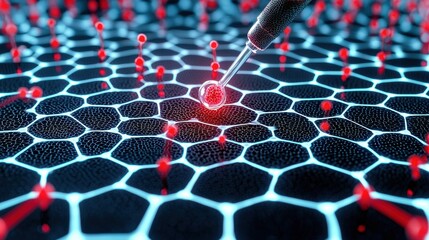 Fototapeta premium Nanotechnology Concept with Hexagonal Structures