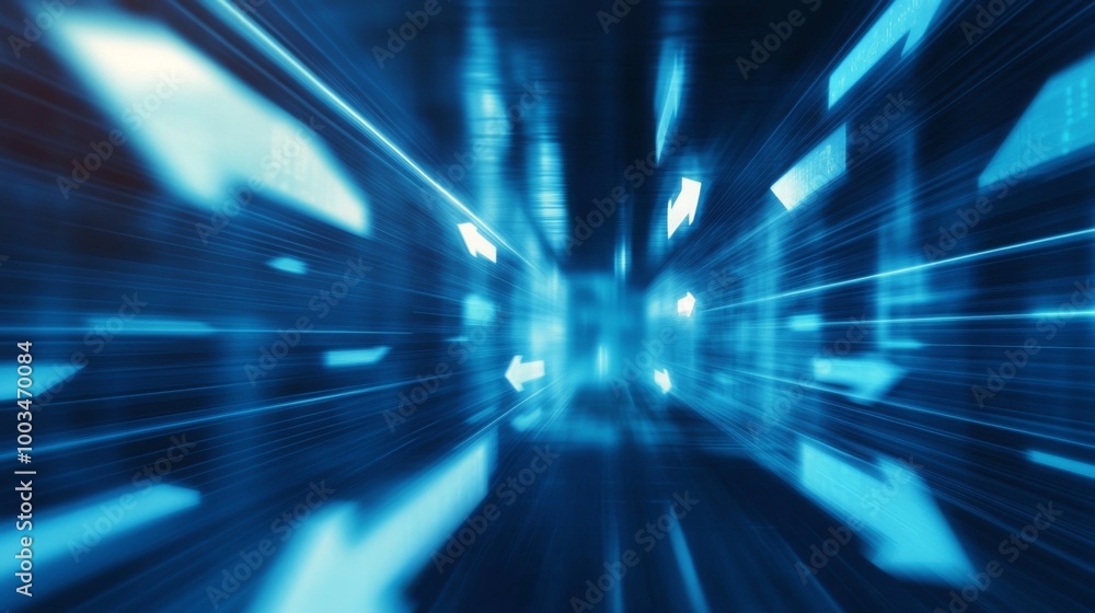 Aufkleber a vibrant abstract image depicting dynamic blue light streaks, suggesting movement and energy within