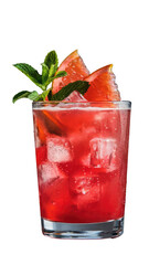 strawberr soft drink Ice isolate background